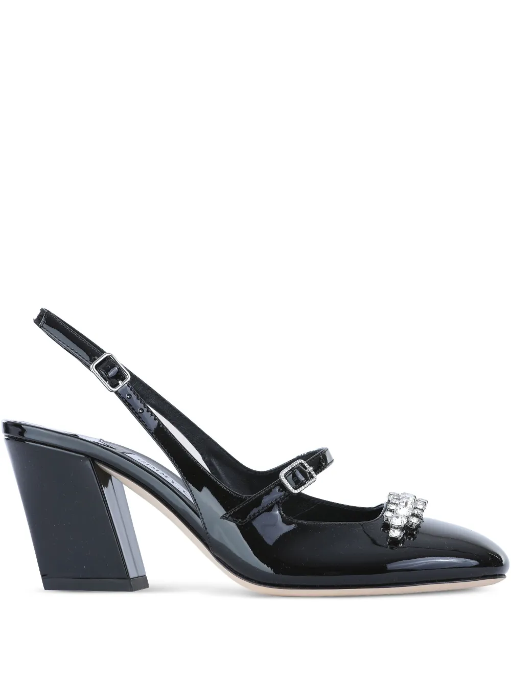 Туфли Belinda с открытой пяткой, украшенные кристаллами, 85 мм JIMMY CHOO, черный