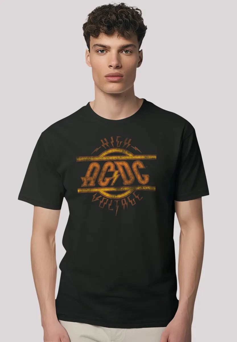 

Футболка F4NT4STIC "AC/DC Rock Music Band High Voltage Logo Distressed", премиум-качество, черный