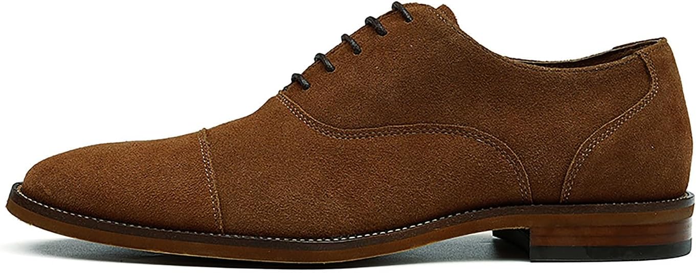 Мужские туфли Santimon ручной работы из замши с закрытым носком Oxfords, модные деловые дерби, светло-коричневый — фото 2