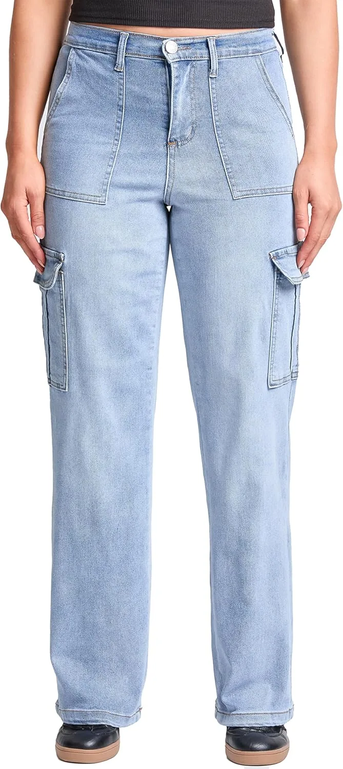 

YMI Женские джинсы с высокой посадкой, эластичным поясом и прямыми штанинами