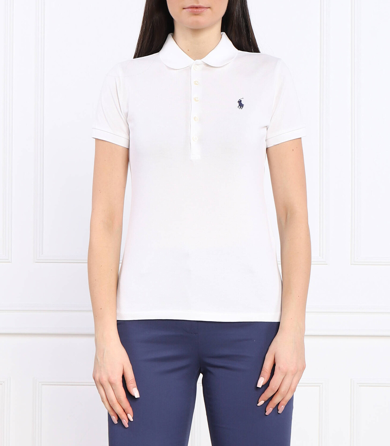 

Поло POLO RALPH LAUREN julie slim fit pique, белый