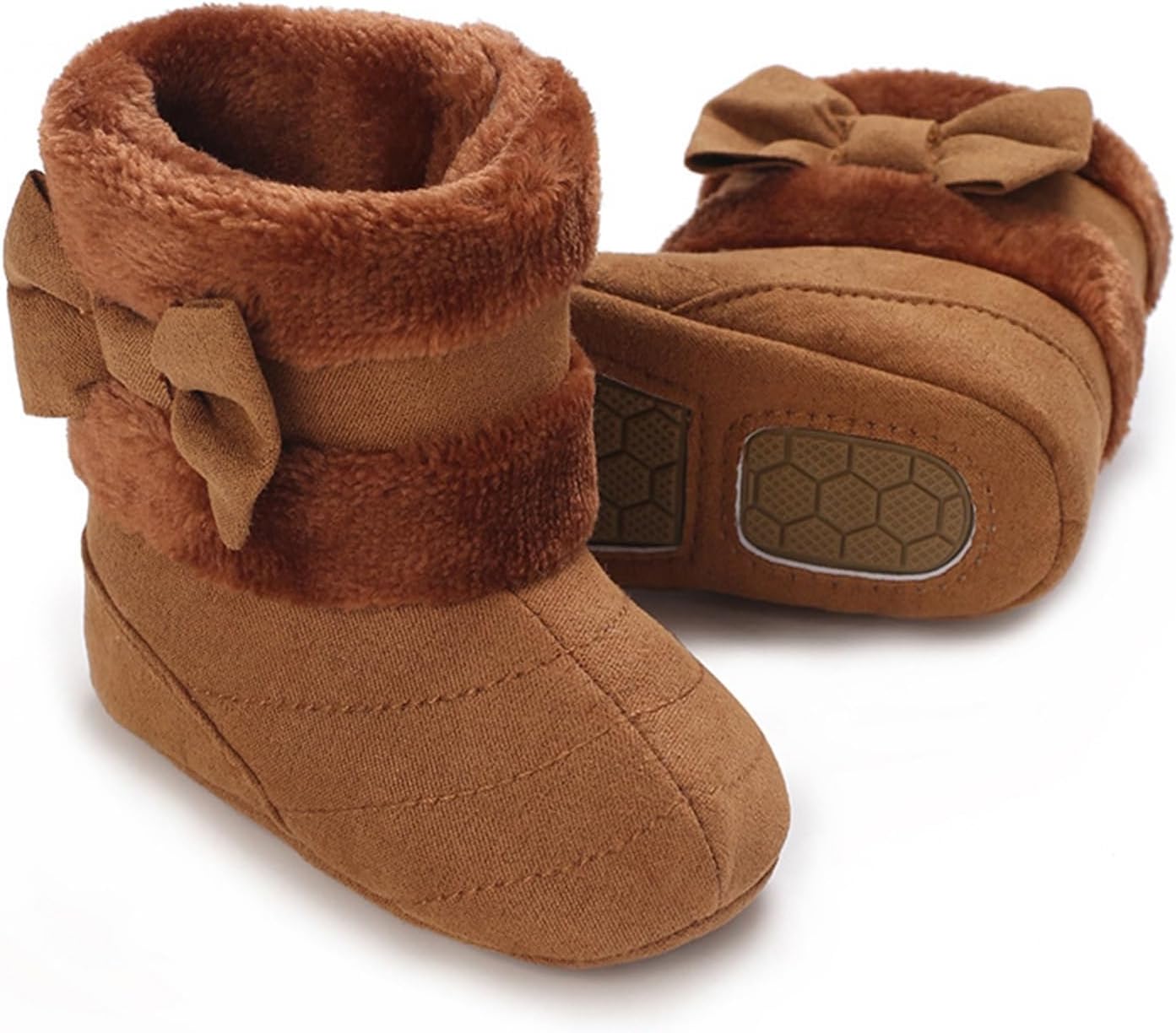 

Детские ботинки для девочек и мальчиков, нескользящие, зимние для новорожденных, теплые, на плоской подошве, повседневная обувь для прогулок для малышей YINNAGOO, A5-Dark Brown