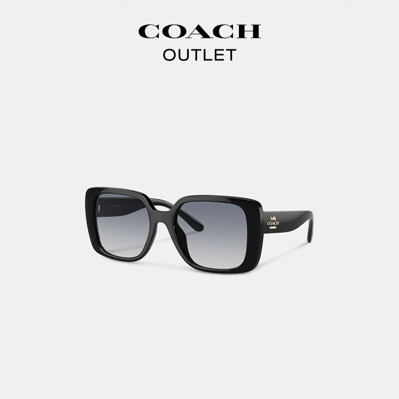 

Женские солнцезащитные очки большого размера в квадратной оправе COACH, черный