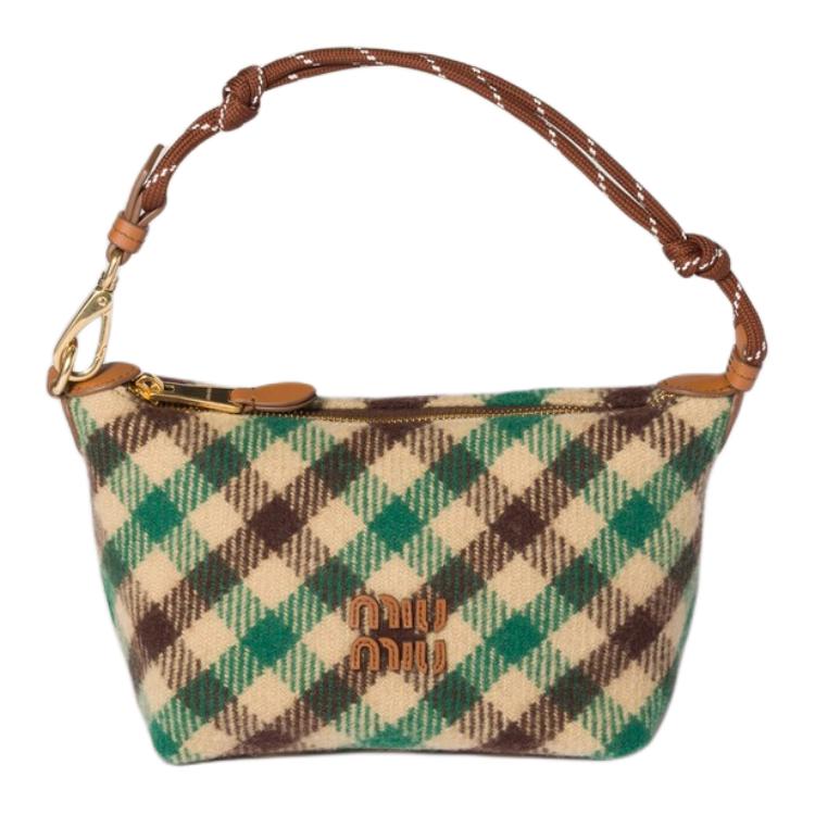

Шерстяной клатч Women's Camel & Green MIU MIU, Set (Bag+Dust Bag)