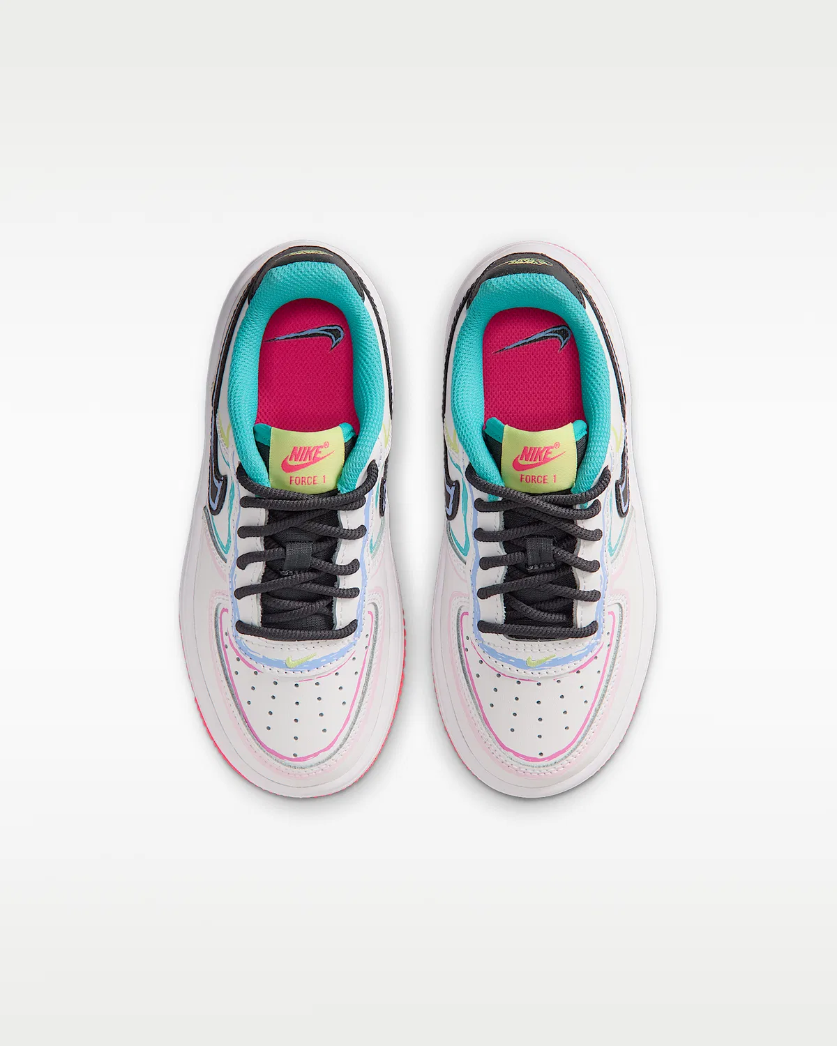 Кроссовки Nike Force 1 Low для малышей, White/Hyper Pink/Dusty Cactus/Anthracite — фото 4