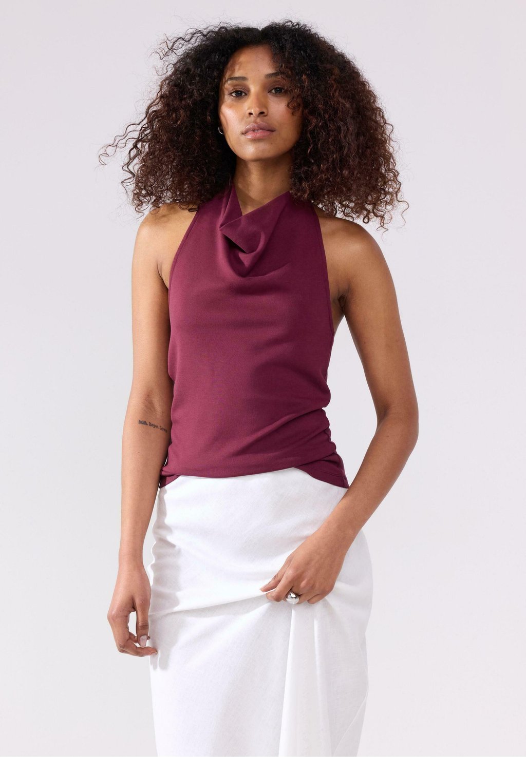 

Топ HALTERNECK Lindex, цвет Dark Dusty Red