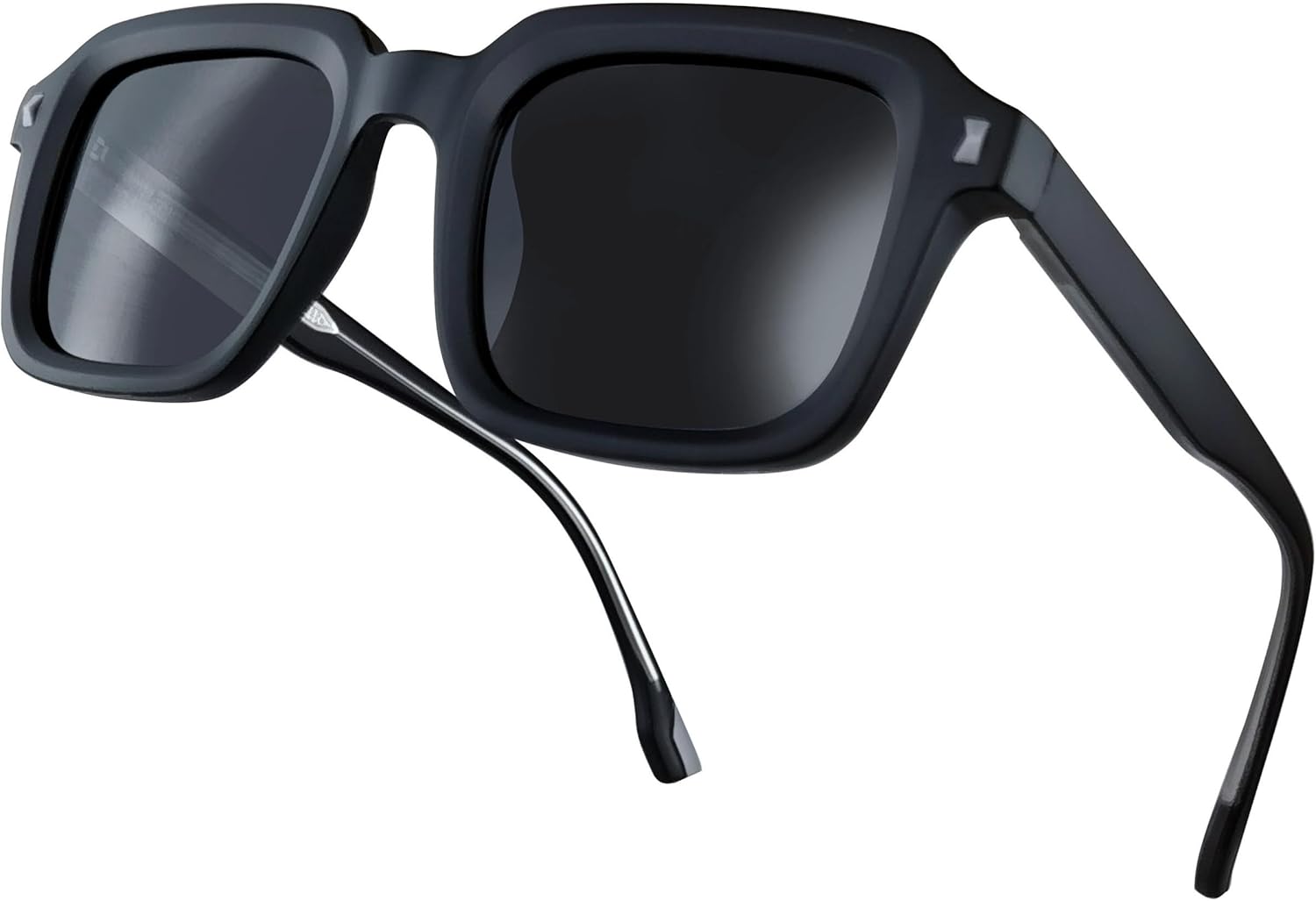 

Крутые прямоугольные поляризованные солнцезащитные очки для женщин и мужчин в стиле ретро с оправой из искусственного ацетата и металлическим креплением. Квадратные солнцезащитные очки COOLSOME, Black