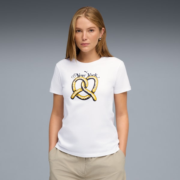 

Женская футболка с принтом кренделя Nyc Puma, белый