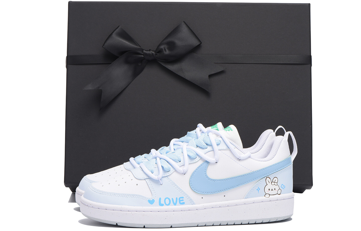 

Кроссовки Nike Court Borough Skateboarding Shoes Women's Low-top White/Royal Blue, синий/белый