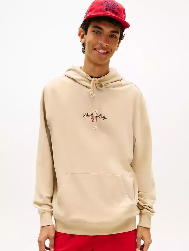 Фирменная толстовка из хлопковой замши и махровой ткани Tommy Hilfiger
