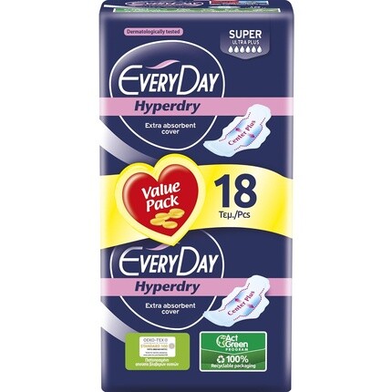 

Hyperdry Ultra Absorbent Long с крылышками 18 шт. Everyday