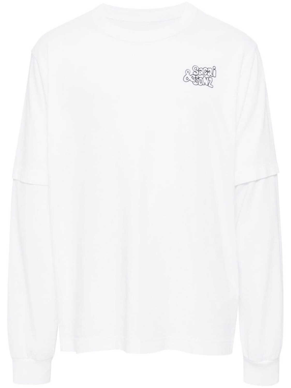 

Sacai футболка с вышивкой Gonz, белый