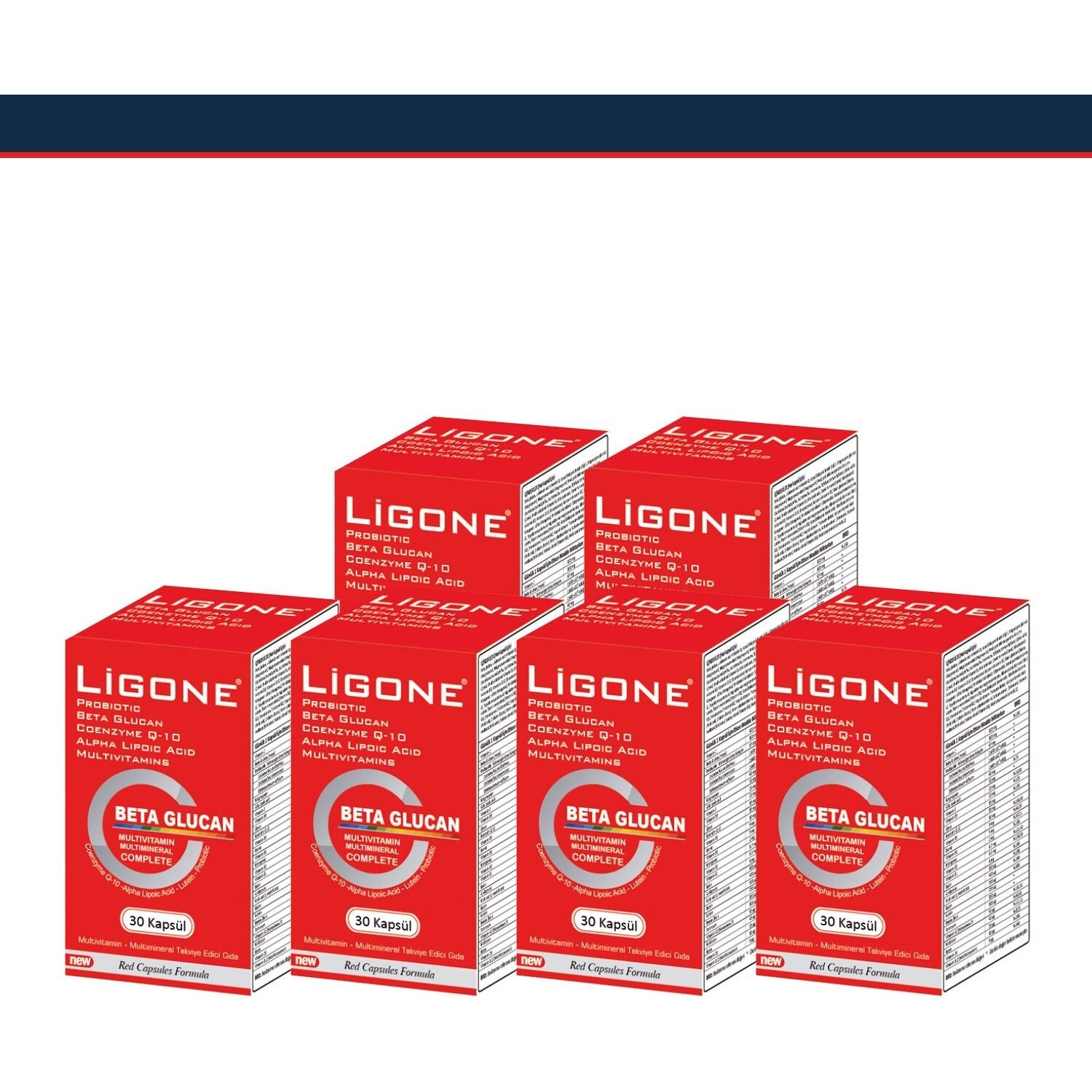 

Добавка Newdrog Ligone Beta Glucan, 6 упаковок по 30 капсул