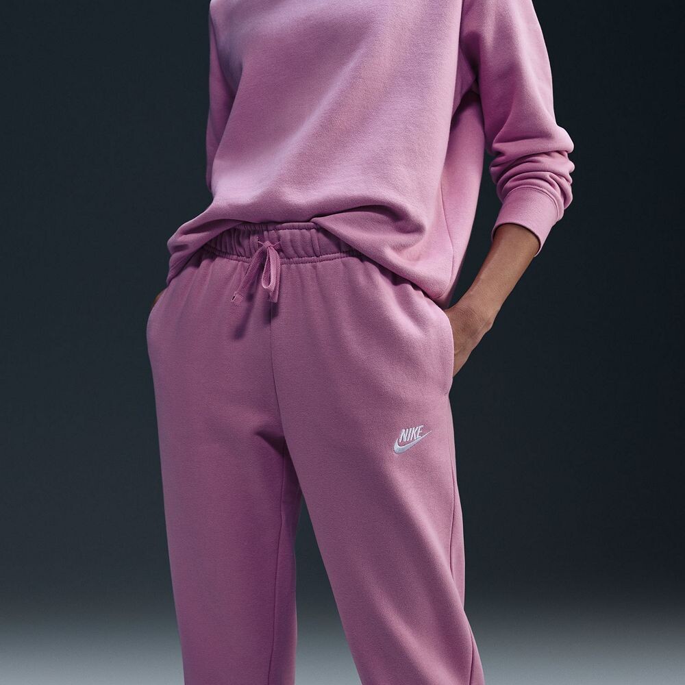 Женские флисовые джоггеры со средней посадкой Nike Sportswear Club, цвет Birch Heather — фото 4