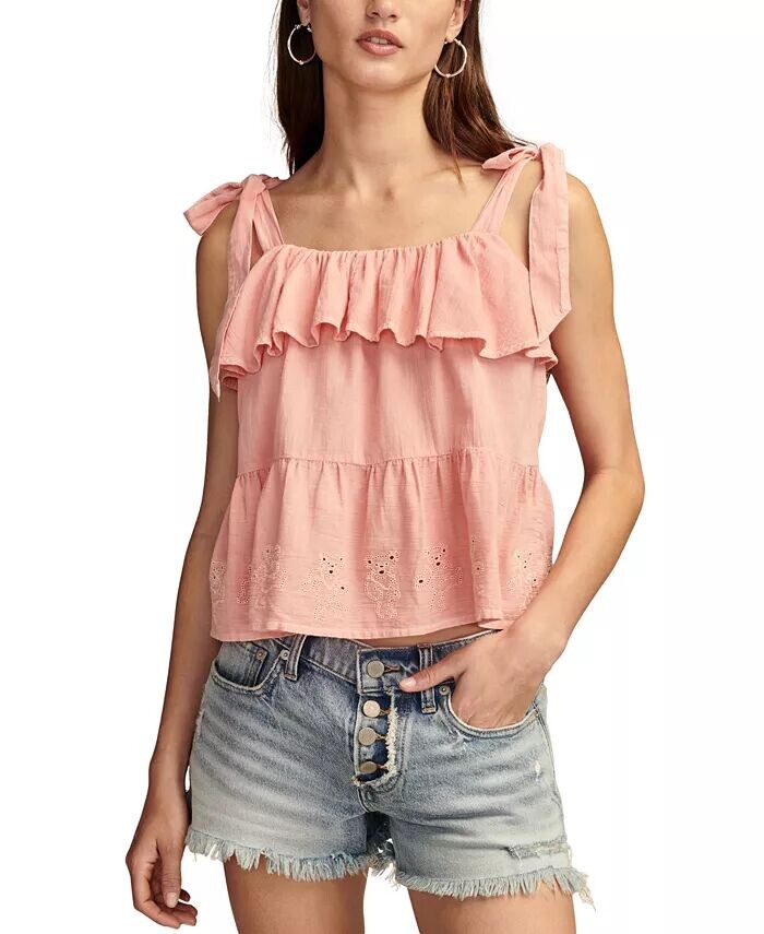

Женская хлопковая майка с ушками Dancing Bears Lucky Brand, розовый