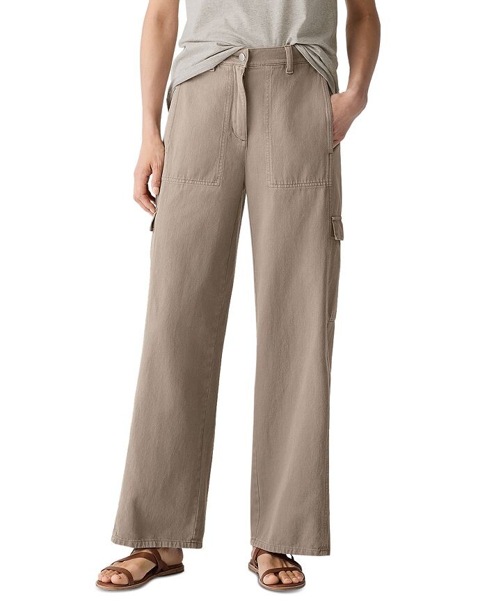 

Широкие брюки-карго Eileen Fisher, коричневый