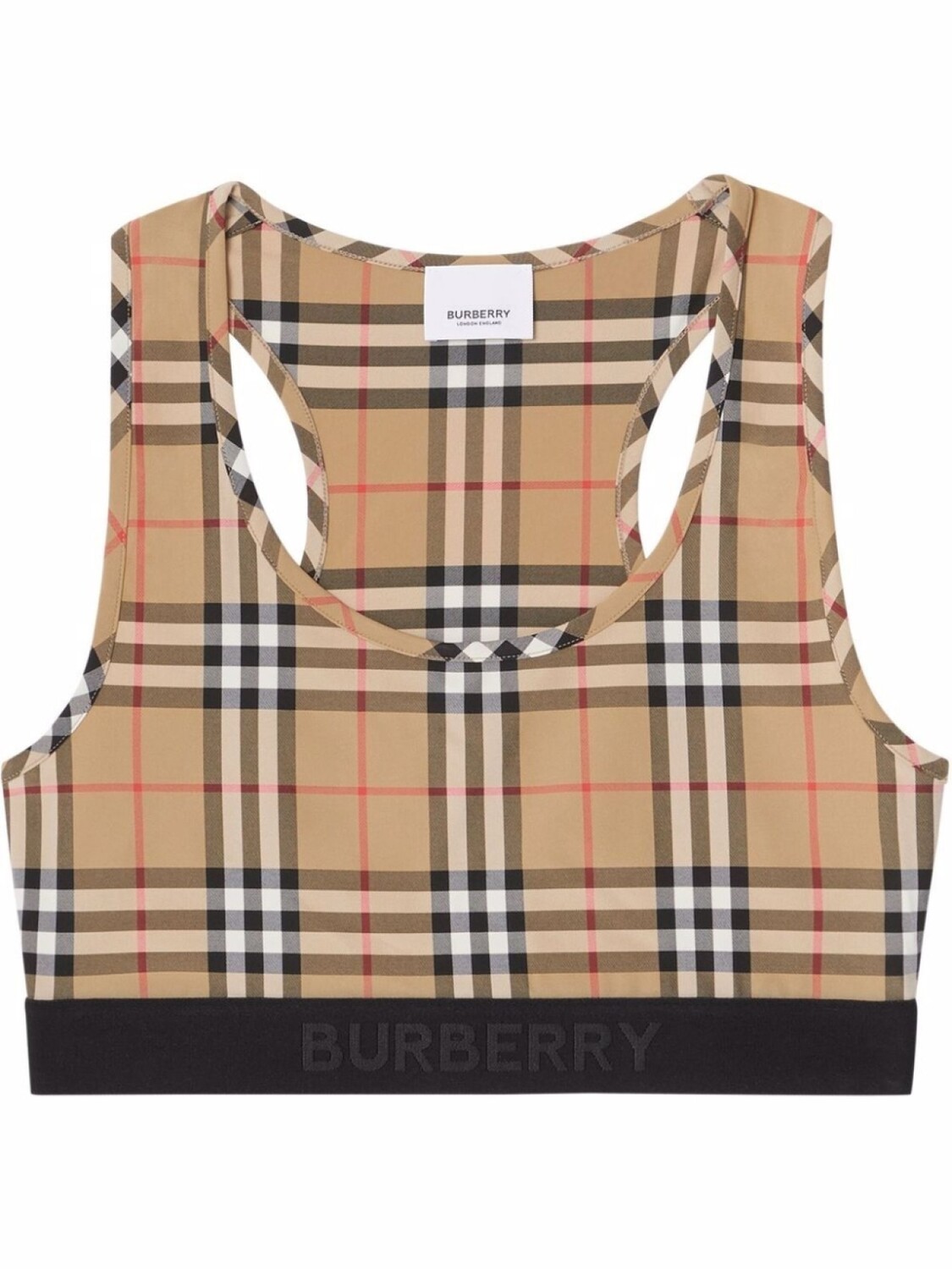 

Burberry спортивный бюстгальтер в клетку Vintage Check, нейтральный цвет