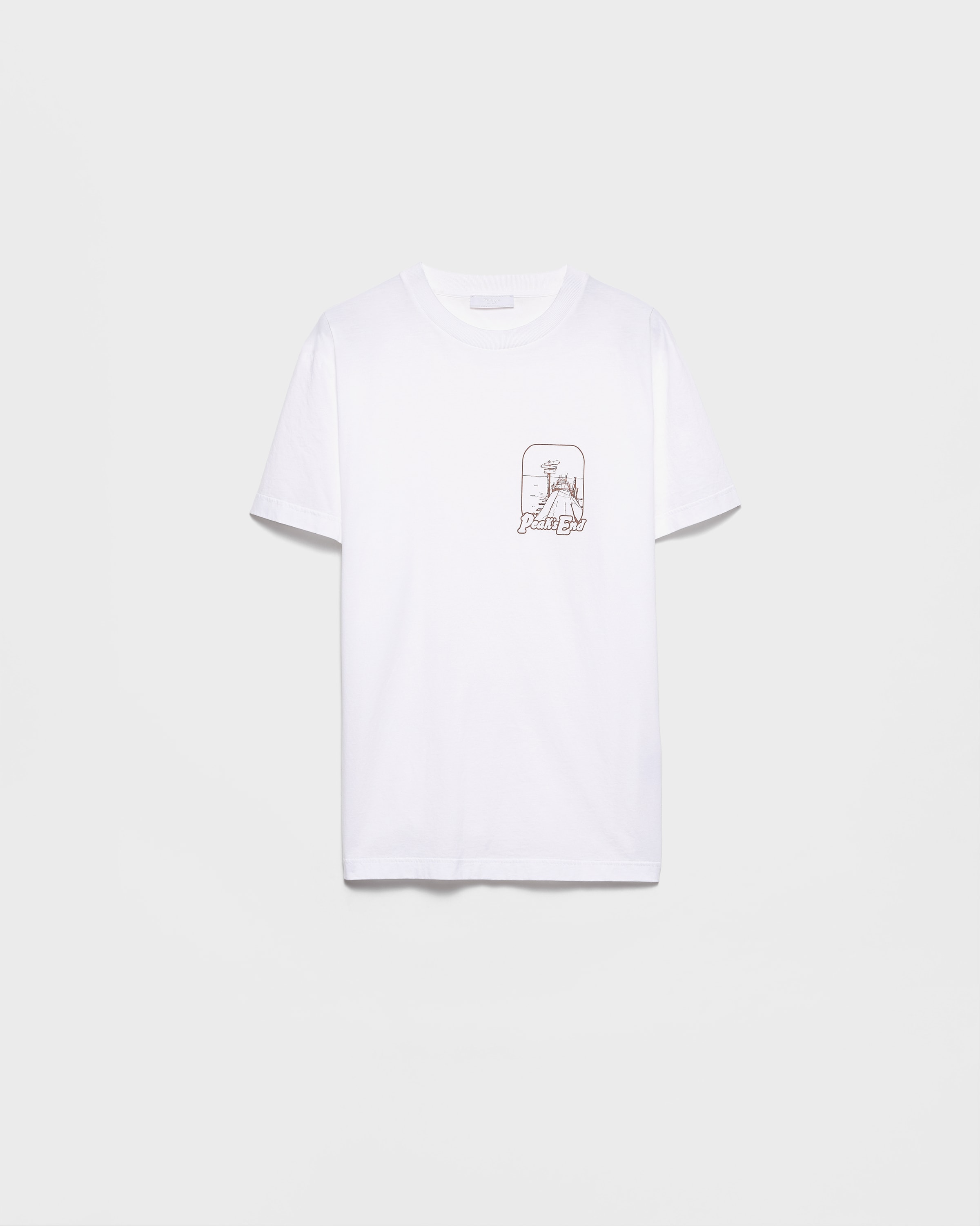 

Футболка из хлопка с принтом Prada, белый