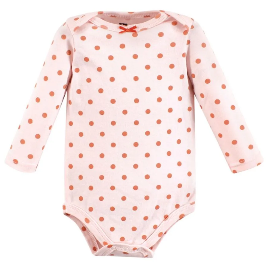 Hudson Baby Хлопковые боди с длинными рукавами, комплект из 3 штук, с принтом цвета корицы — фото 4