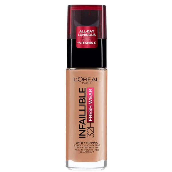 

Непогрешимая 32-часовая жидкая тональная основа freshwear L'Oréal Paris, цвет 300 amber