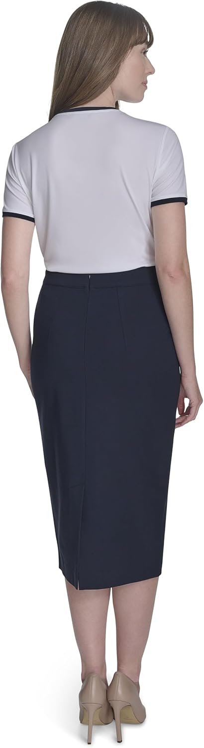 Женская футболка Tommy Hilfiger с коротким рукавом и карманом, Ivory/ Midnight — фото 4