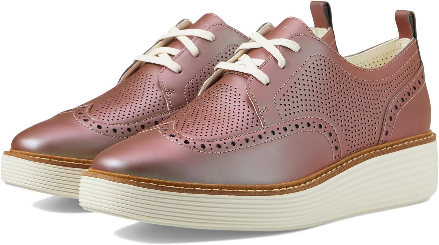 

Оксфорды Cole Haan Originalgrand Platform Wing Tip Oxford, цвет Multi Irredescent/Ivory