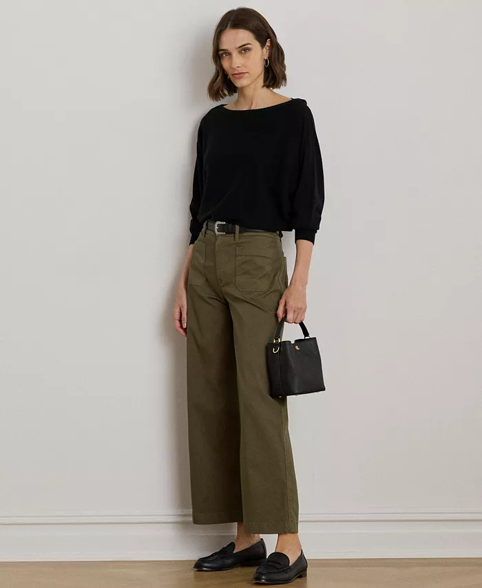 

Женские укороченные брюки чино свободного кроя с эластичной тканью Lauren Ralph Lauren, черный
