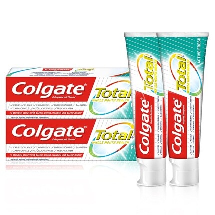 

Зубная паста Colgate Total Plus Healthy Freshness — очищает зубы, десны, щеки и язык, обеспечивая здоровье полости рта и 12 часов активной защиты зубов.