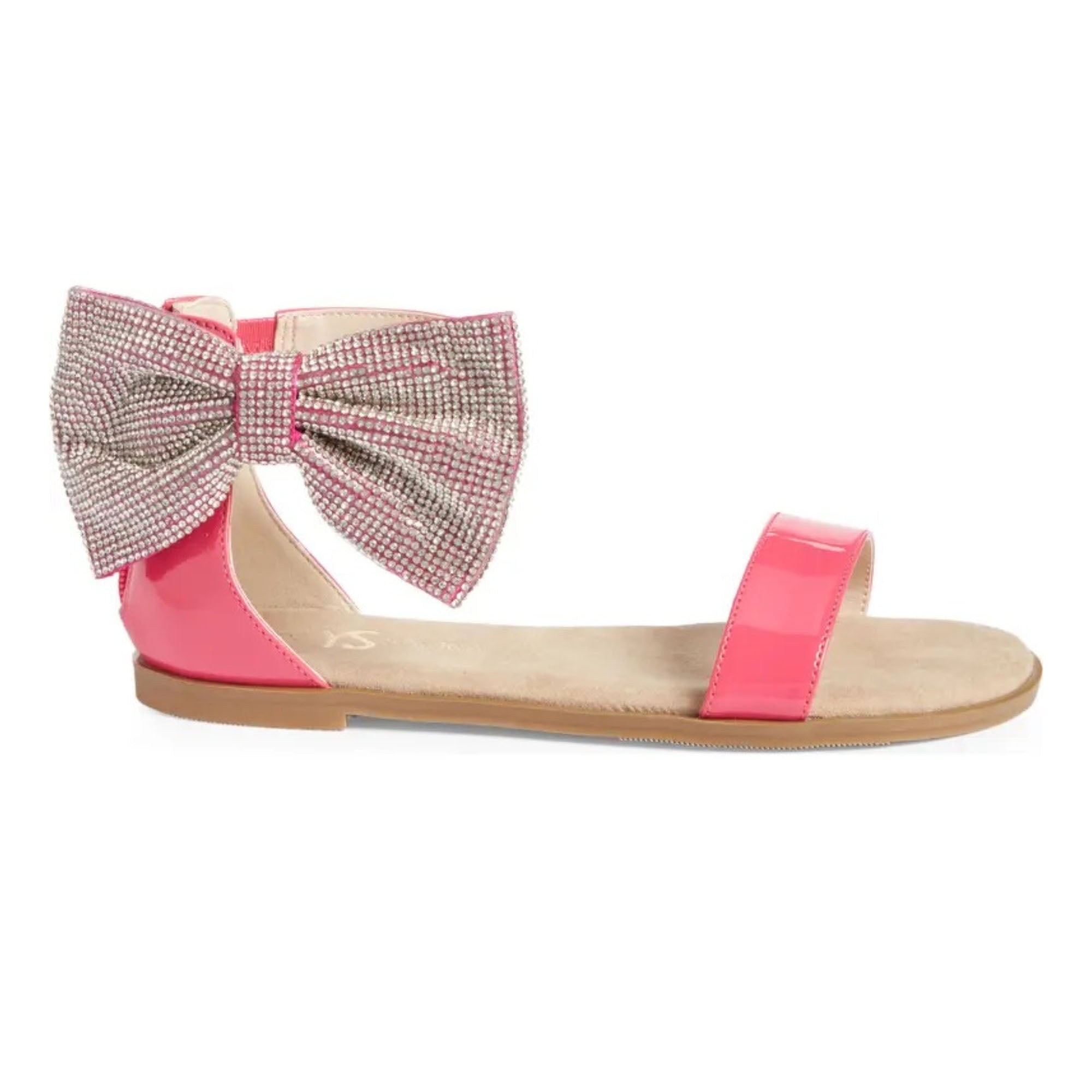 

Сандалии Miss Cambelle Crystal Bow в ярко-розовом лаке - Дети Yosi Samra