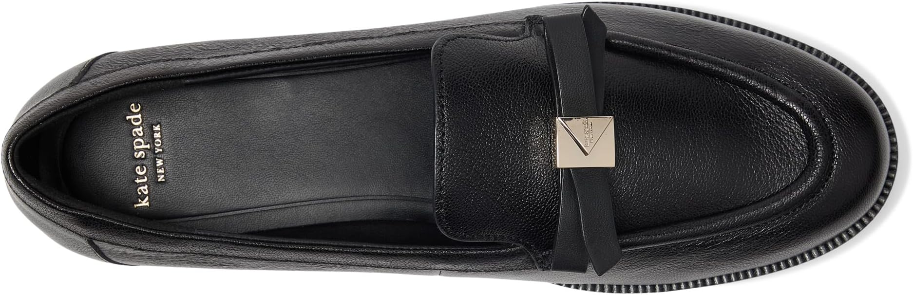 Лоферы Kate Spade New York Women's Deco Bow Pebbled Leather Loafers, Black — фото 2