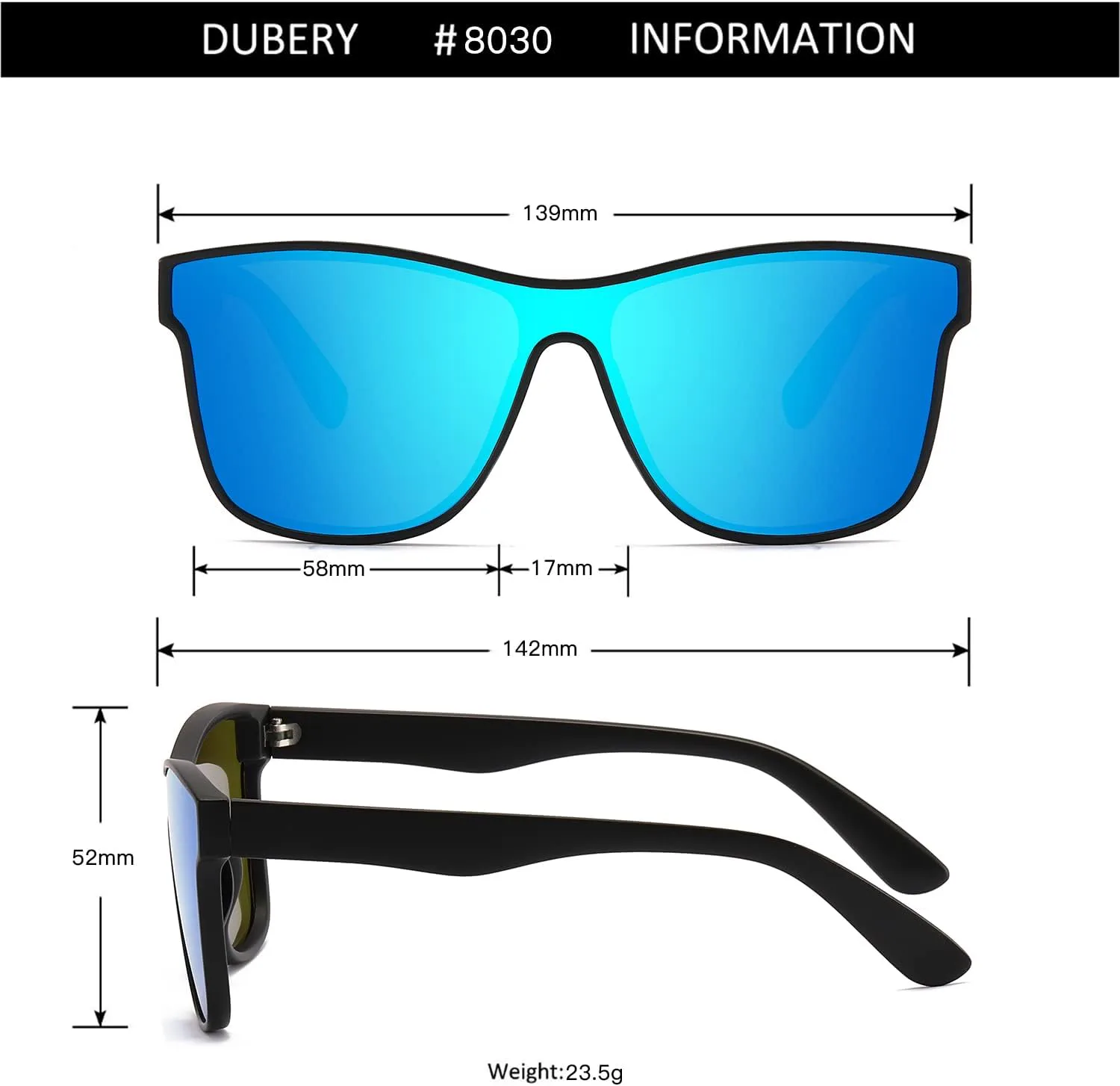 

Солнцезащитные очки DUBERY Fashion Polarized для женщин и мужчин, 100% защита от УФ-излучения, модные сдвоенные линзы, модель D8030, 2pack-black/Black+black/Blue