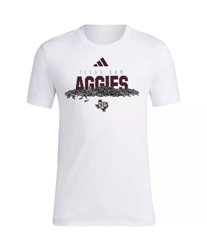 Мужская белая футболка Texas A M Aggies Baseball с семенами подсолнечника Adidas, белый — фото 3