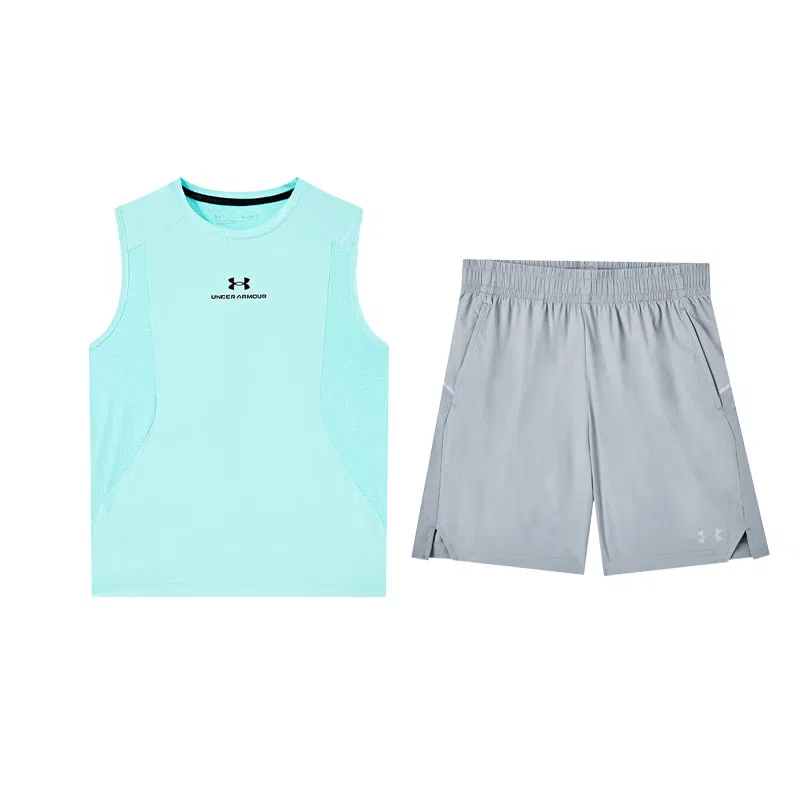Спортивный костюм подростковый Under Armour светло-голубой топ+серые шорты