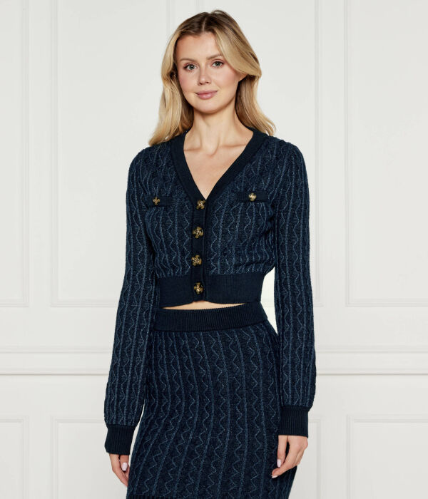 

Кардиган женский Guess Jeans укороченный на пуговицах, синий