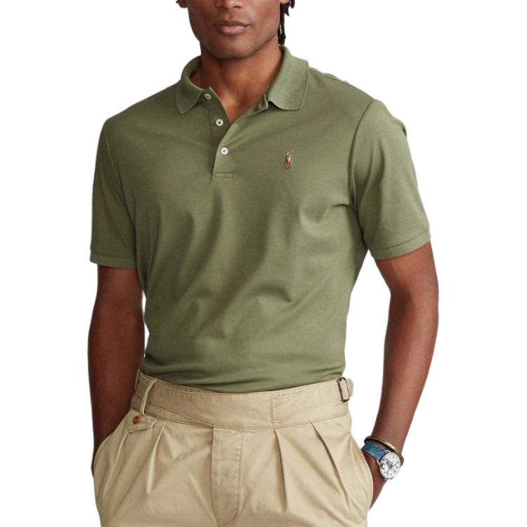 Футболка-поло Polo Ralph Lauren, Custom Slim Fit, цвет Flower Path Green — фото 3