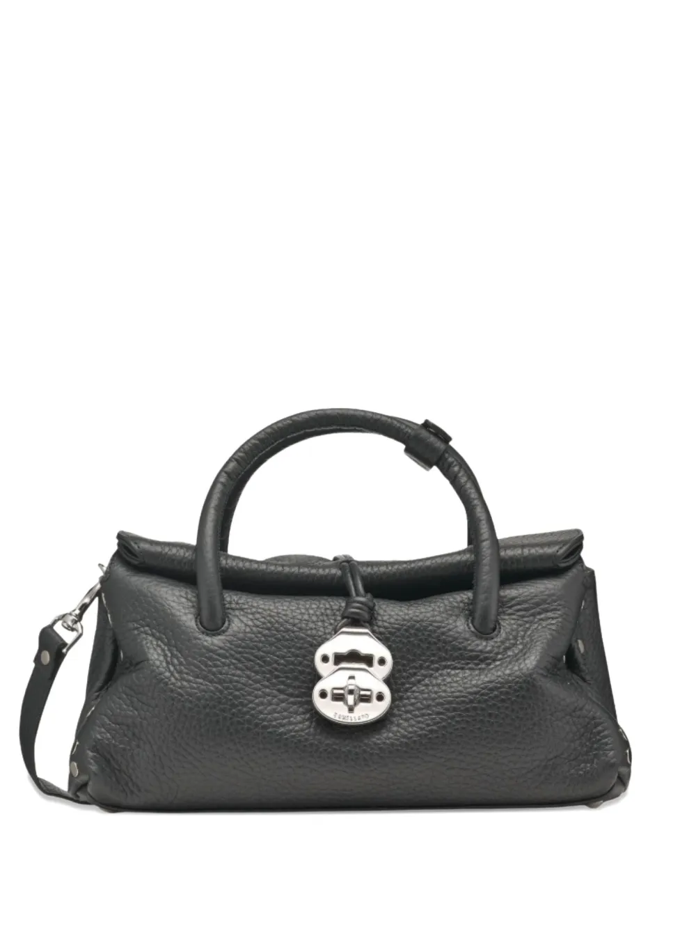 

Сумка-шоппер среднего размера из шагреневой кожи с верхней ручкой Zanellato, черный