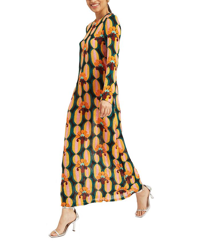 

Платье-халат с длинными рукавами в цвете Arcturus Blue Petrol La DoubleJ, мультиколор