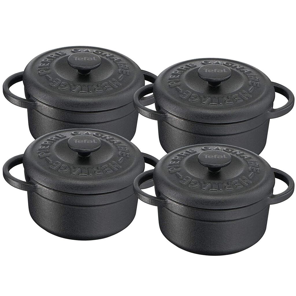 

TEFAL Набор из 4 чугунных кастрюль Stone Gagnaire Heritage - круглые - 10 см - 0,3 л