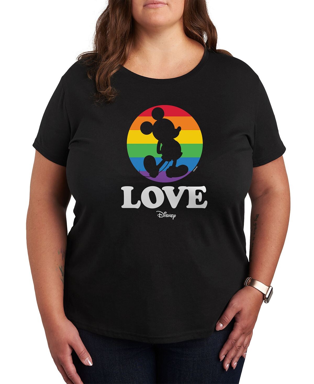 

Модная футболка больших размеров с рисунком Disney Pride Air Waves, черный