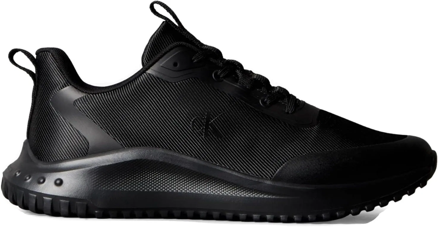Мужские низкие кроссовки Calvin Klein Eva Runner на шнуровке Mat Mix Ym0ym01442, Black Triple Black — фото 2