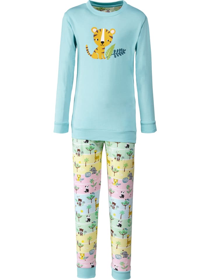 

Erwin Müller Детская пижама из трикотажа светло-бирюзового цвета