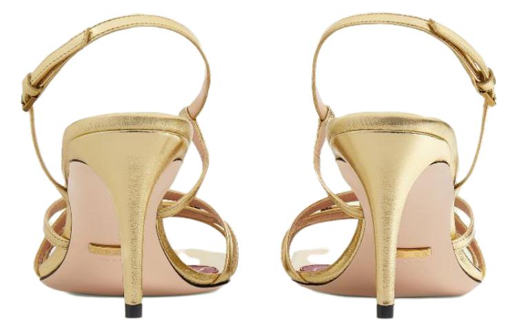 Кроссовки (WMNS) Gucci Victoria Strappy Horsebit Sandal 'Platino', бежевый — фото 4