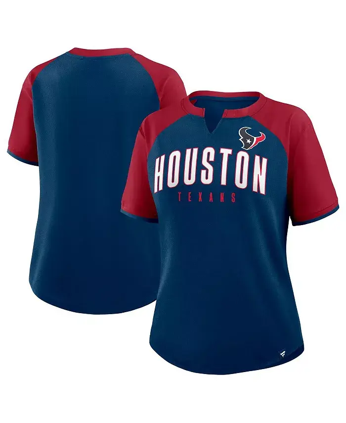 

Женская темно-синяя/красная футболка Houston Texans Height Advantage Fanatics