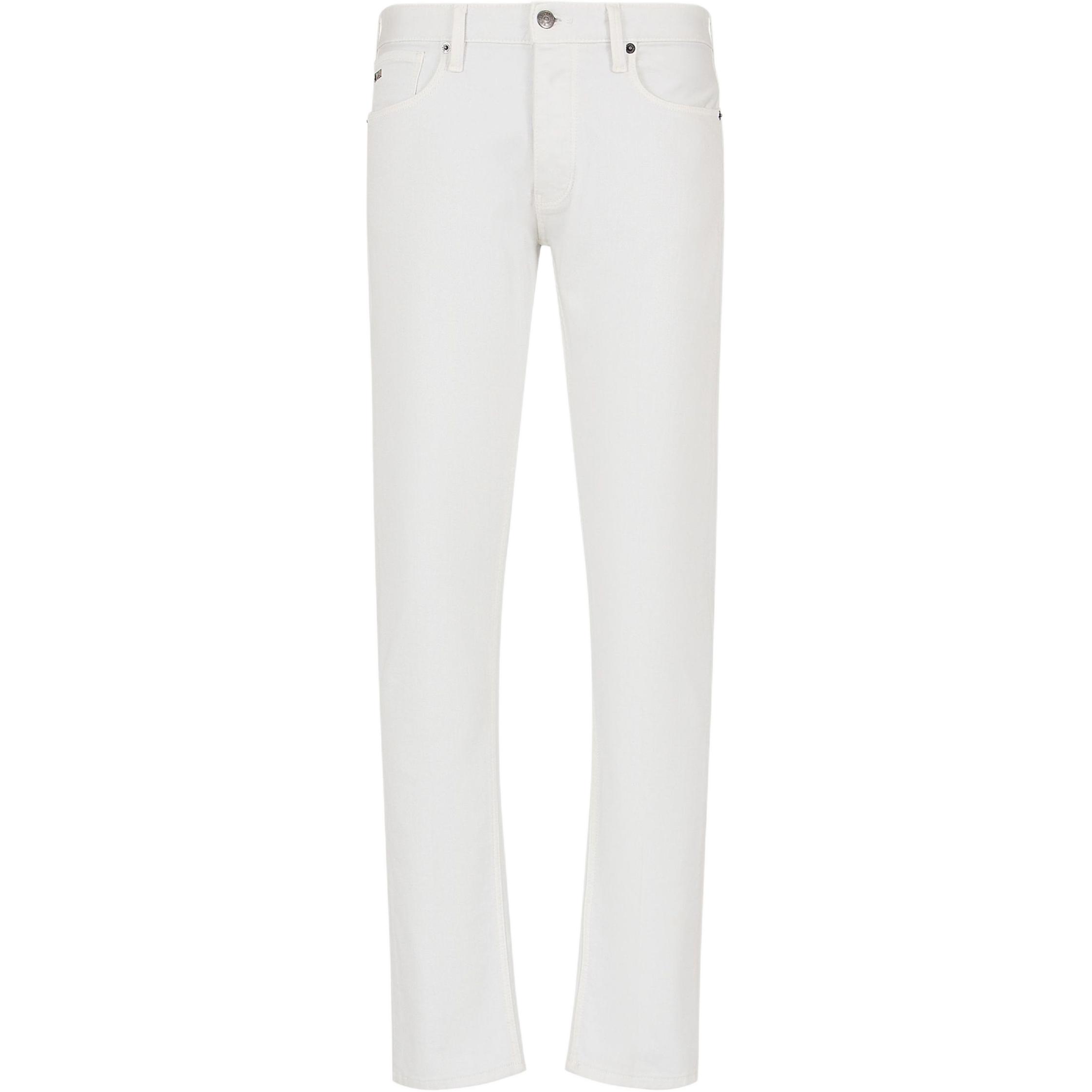 

Джинсы J75 Logo Plaque Low Rise Slim EMPORIO ARMANI, белый