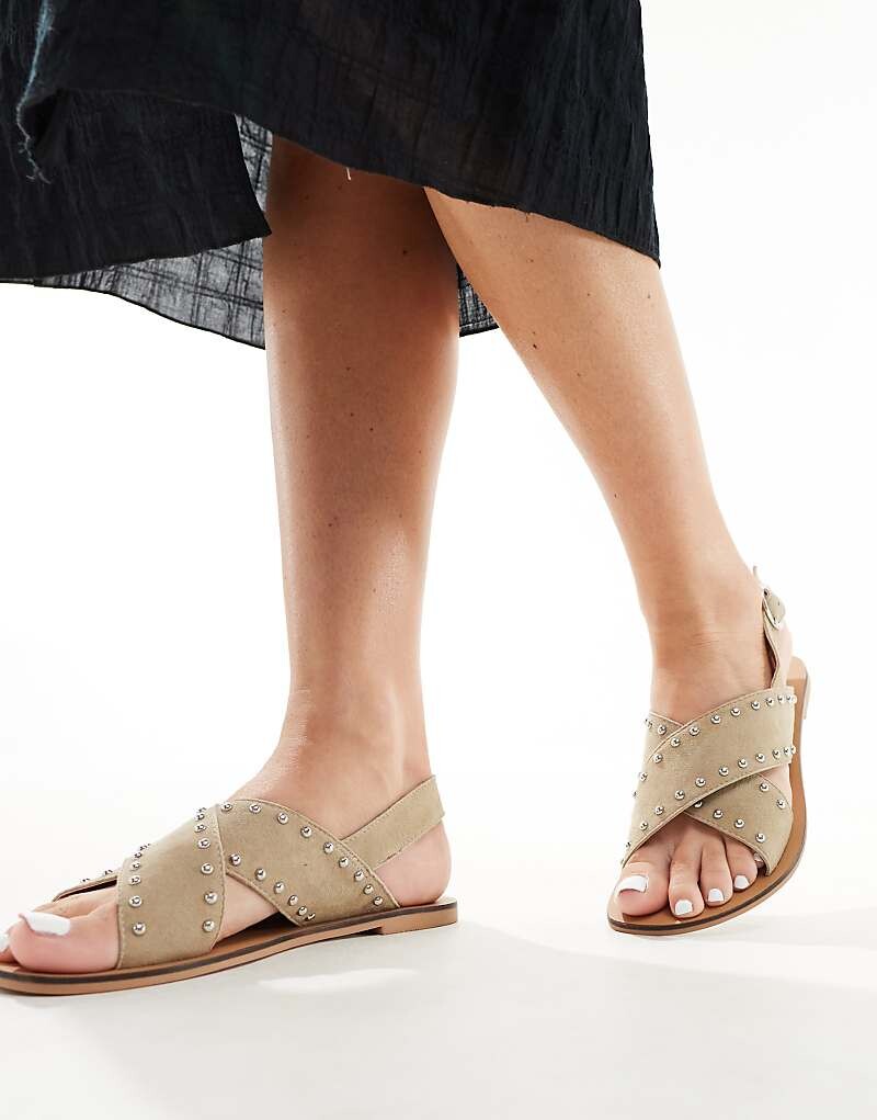 

ASOS DESIGN – Feast – Серо-коричневые кожаные босоножки с шипами