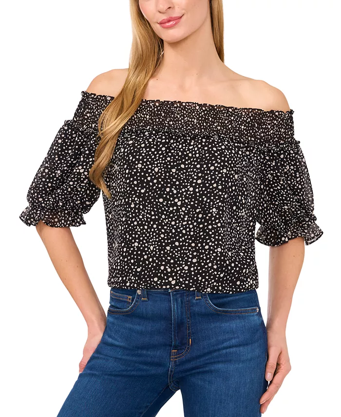 

Женская блузка с коротким рукавом Off-The Shoulder CeCe, черный