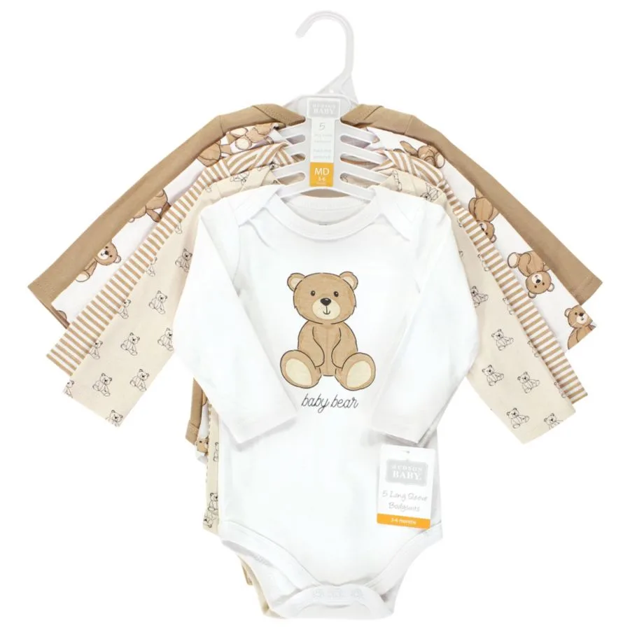 Мягкие хлопковые боди с длинными рукавами, комплект из 5 штук Hudson Baby, Teddy Bears 5-Pack — фото 3
