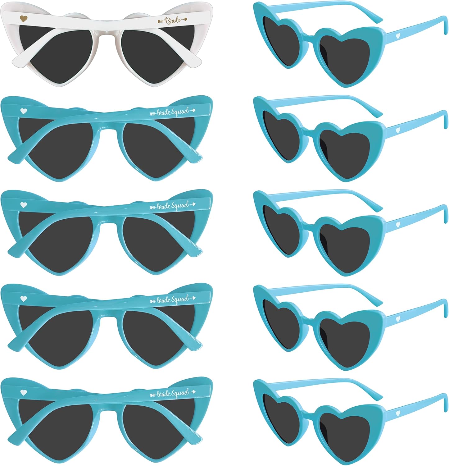 

PartyGifts&beyond Солнцезащитные очки для девичника в форме сердца, набор из 10 штук, солнцезащитные очки для команды невесты в качестве подарков на девичник PartyGifts&beyond, Turquoise