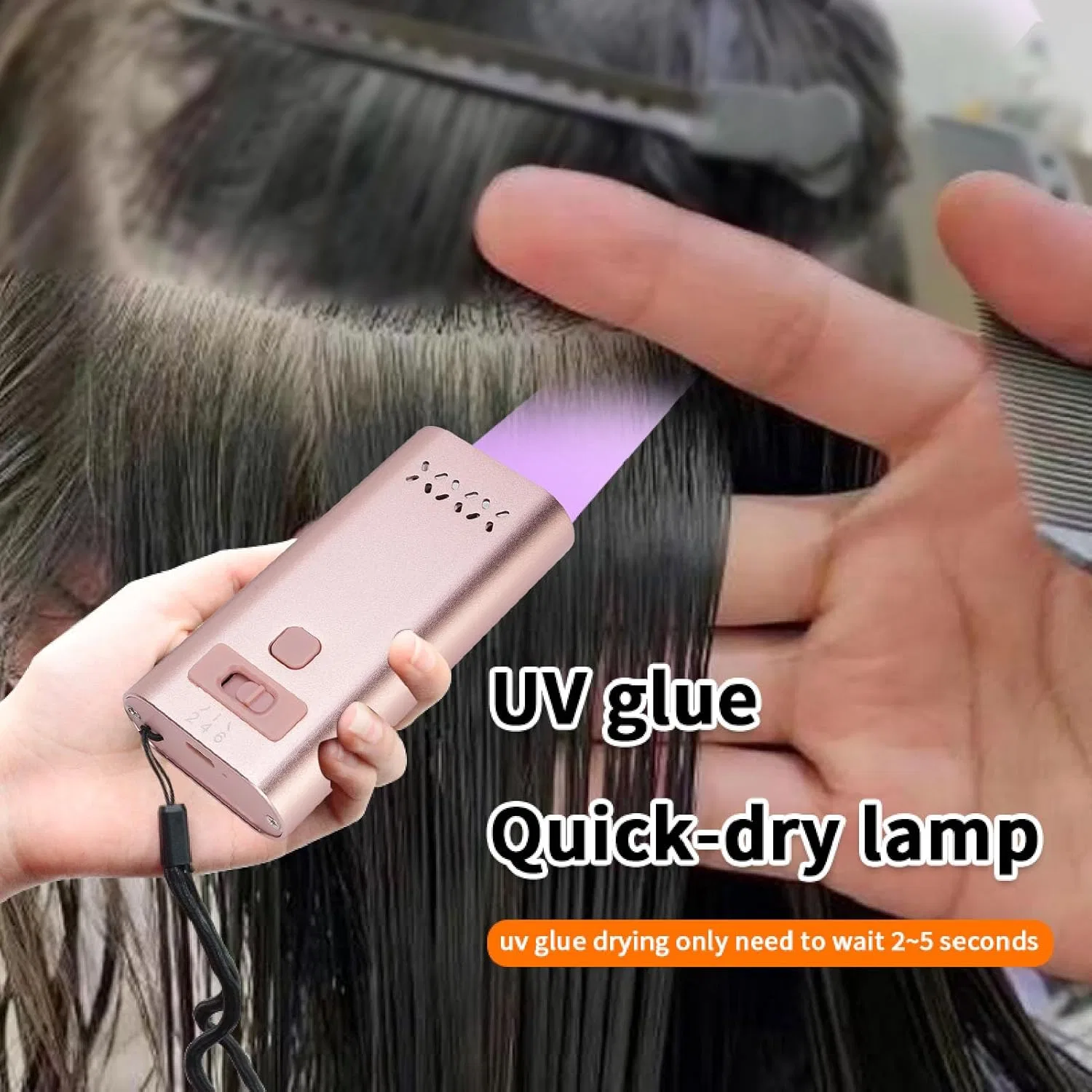 Набор для наращивания волос V Light с LED-лампой 395 нм ‎Fabater — фото 2