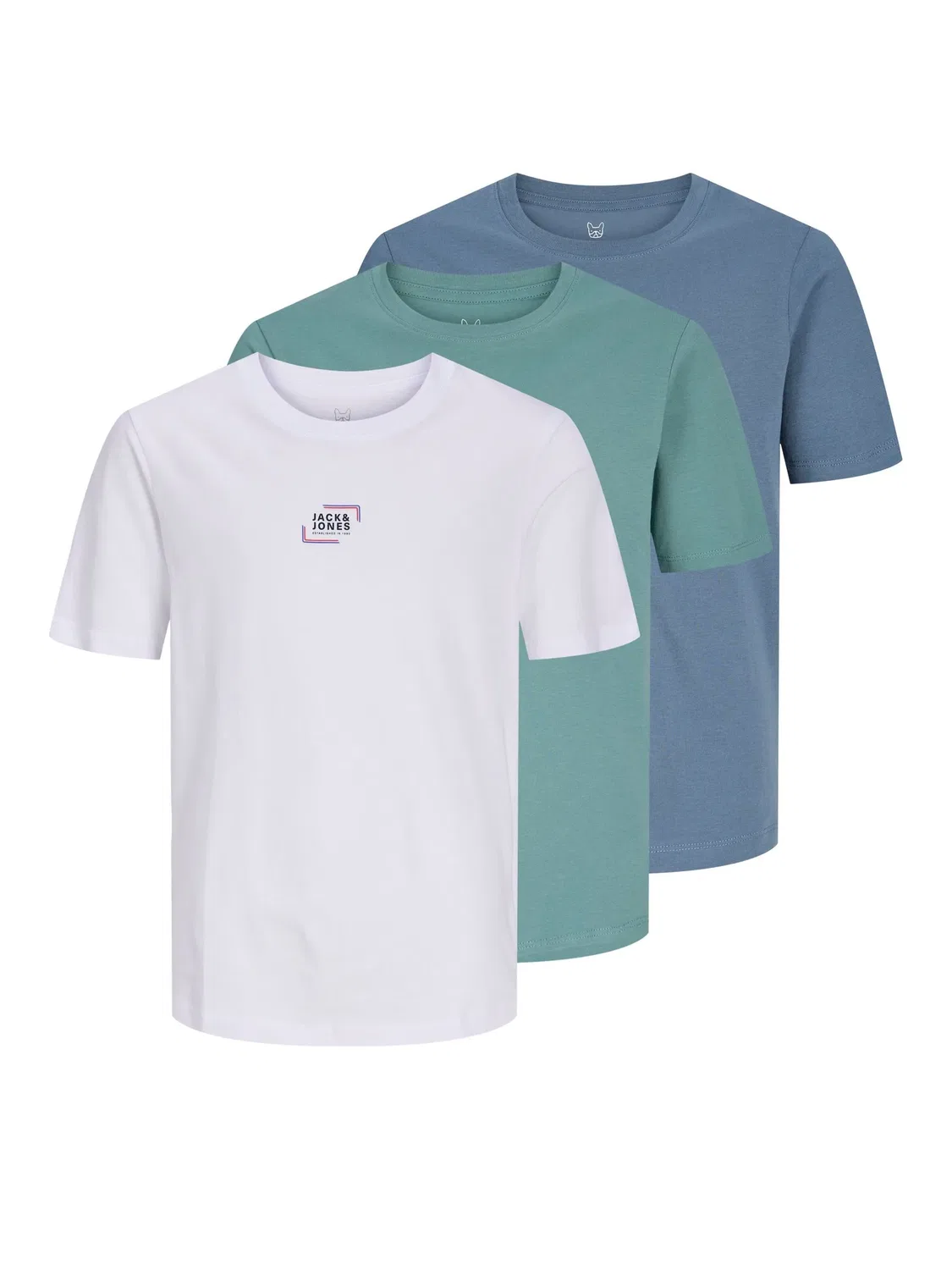 Футболка 3er-Pack JACK & JONES Junior, blue mirage